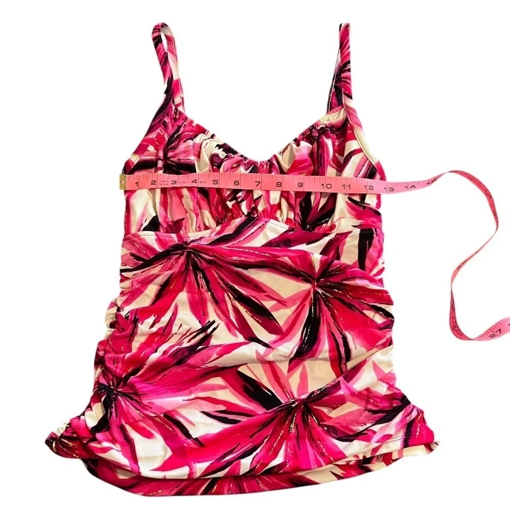 Miraclesuit Tankini Top Floral Palms Size 10